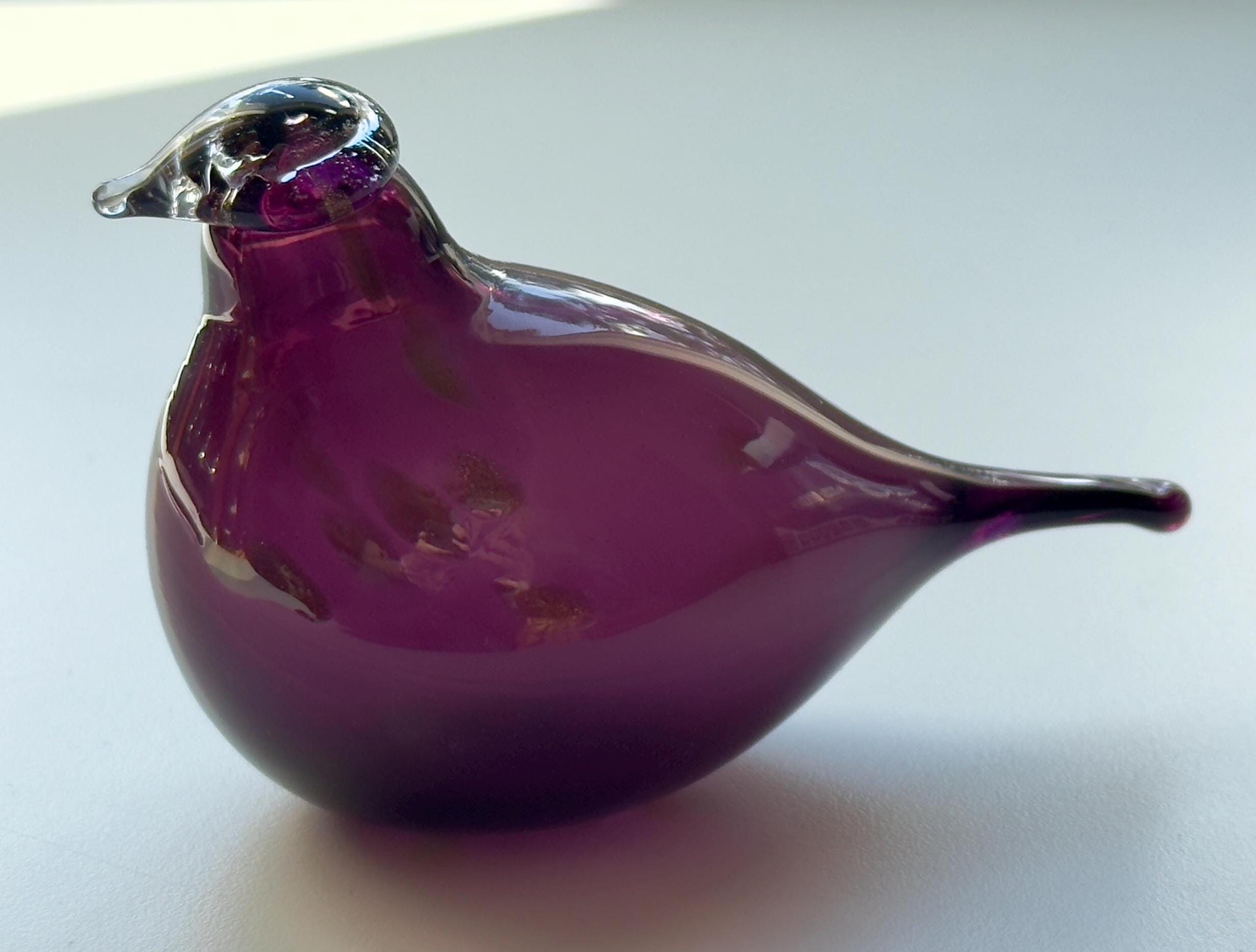 Oiva Toikka Golden Tern (kultatirri) Glass Bird Rare Lilac Vintage