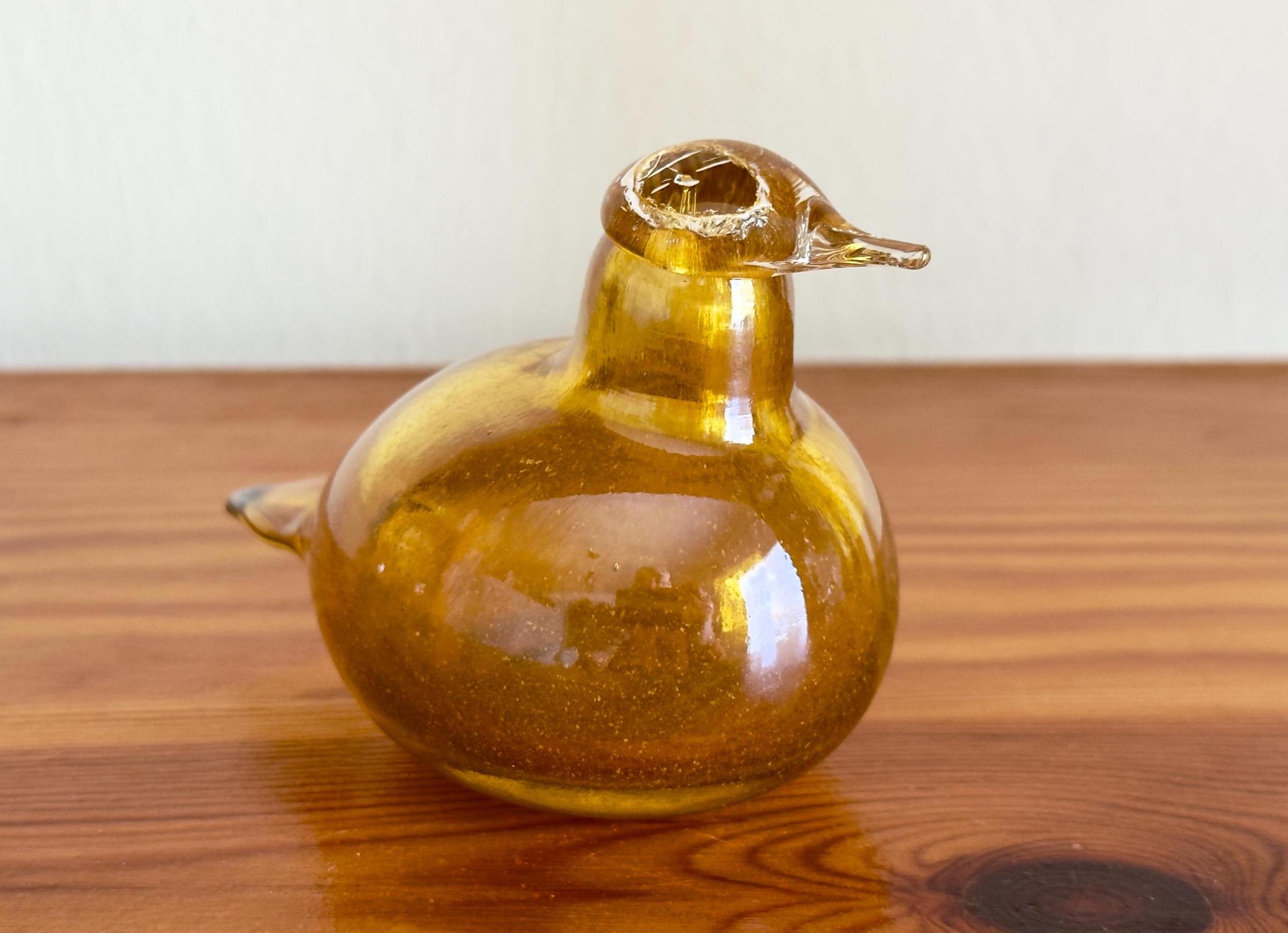 Oiva Toikka Little Tern (tirri) Glass Bird Yellow Golden Art Glass