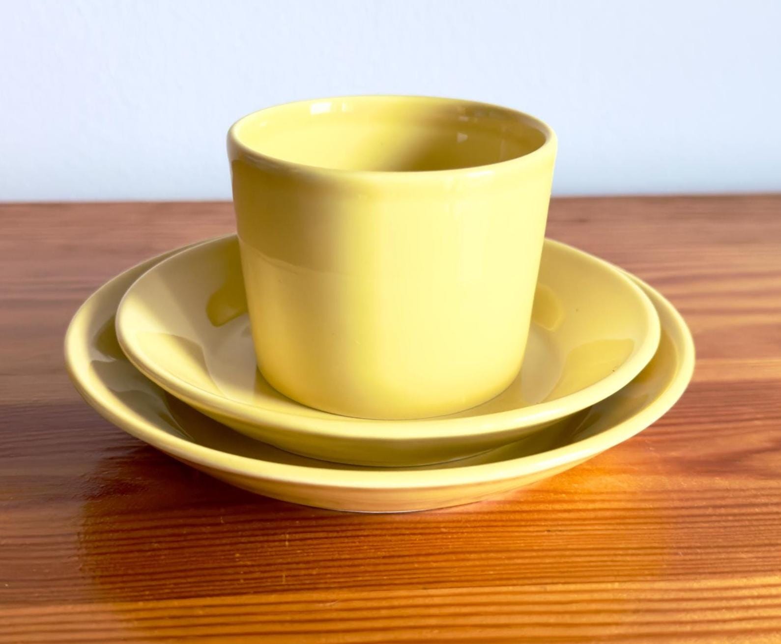 アラビア　ARABIA FINLAND ABC プレート 3点セット イエロー Arabia Finland Teema Coffee Cup With Saucer and Dessert Plate 3