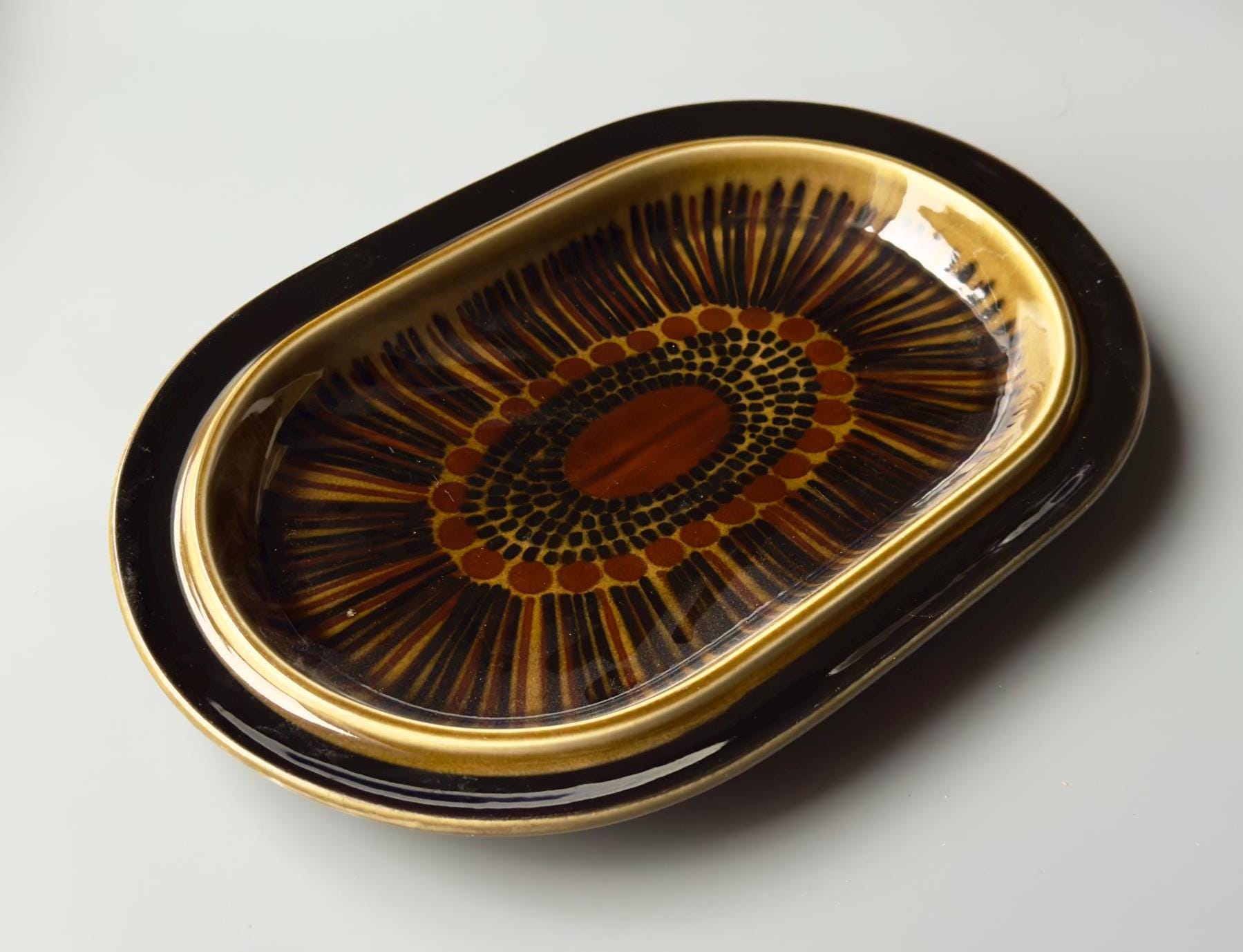 Arabia Kosmos Rectangular Serving Plate Hand Painted Vintage Arabia Kosmos Rectangular Serving Plate Hand Painted Vintage