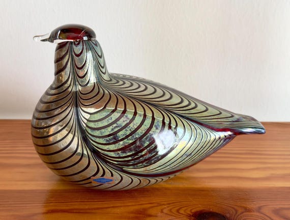 Oiva Toikka Pheasant (fasaani) Glass Bird Exquisite Ruby Red