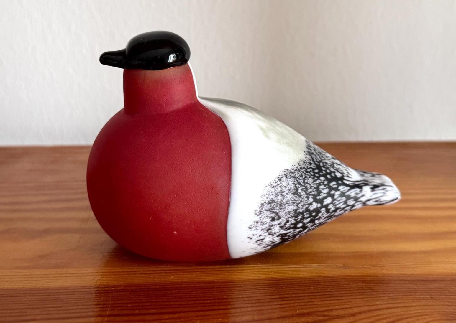 Oiva Toikka Bullfinch (punatulkku) Glass Bird Original 1990s