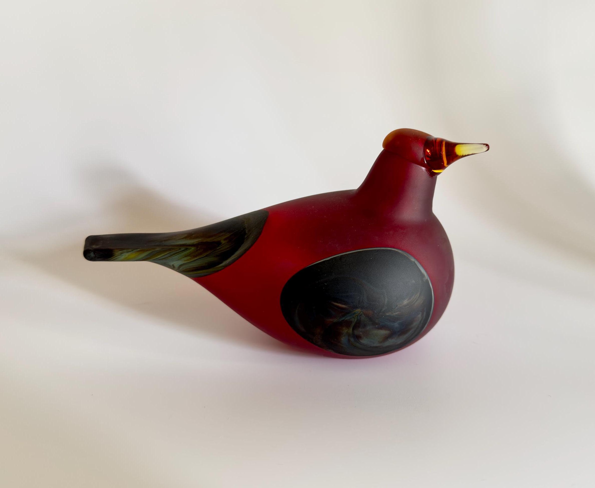 Oiva Toikka Scarlet Tanager (fallingwater Red) Glass Bird Very