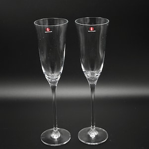Iittala Finland Fiore Glasses 2 pcs Champagne Wine Flute Vintage  Design Glass by Mikko Karppinen