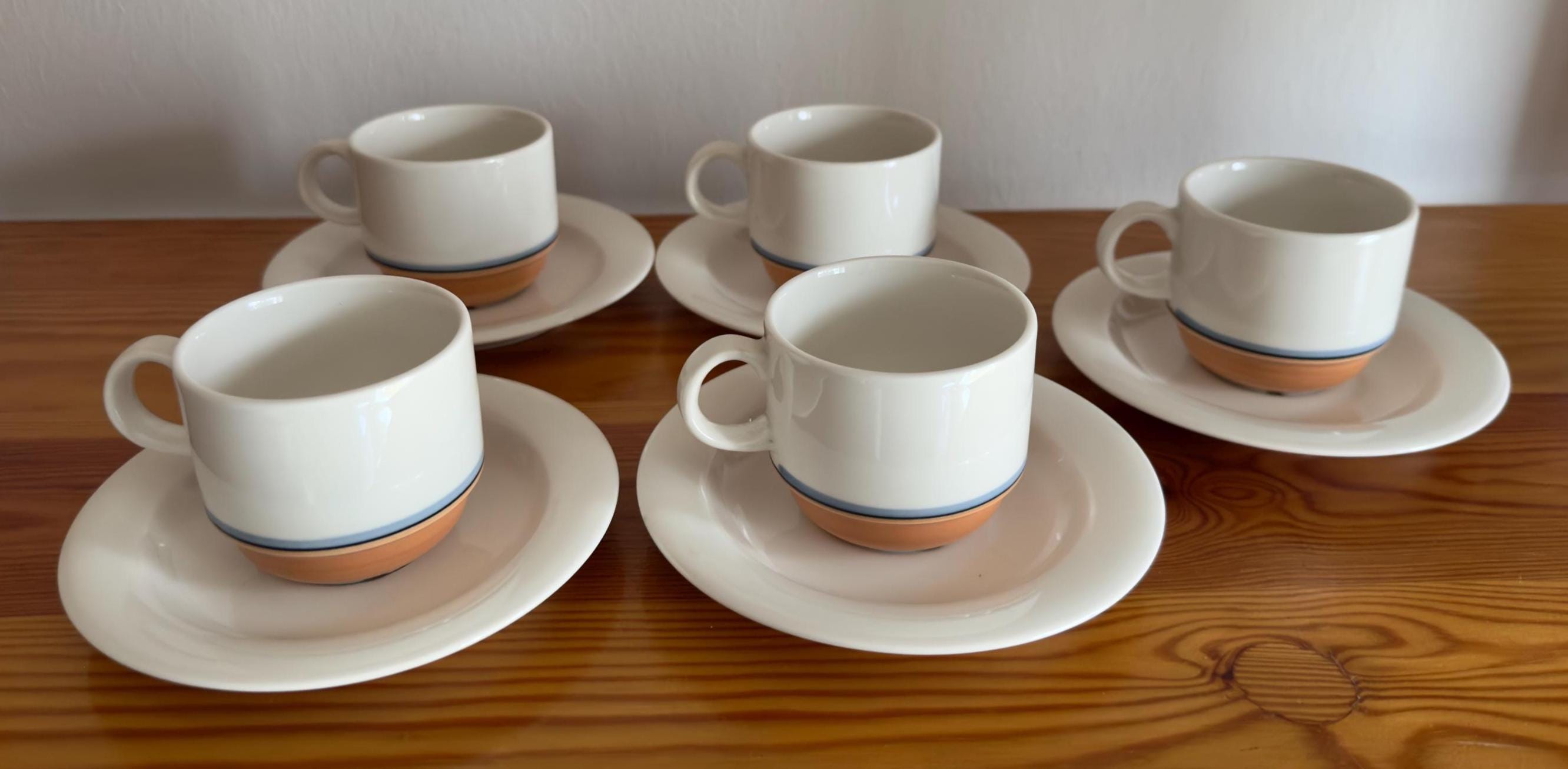Arabia Finland Five Arctica Resta Aprikos Coffee Espresso Cups
