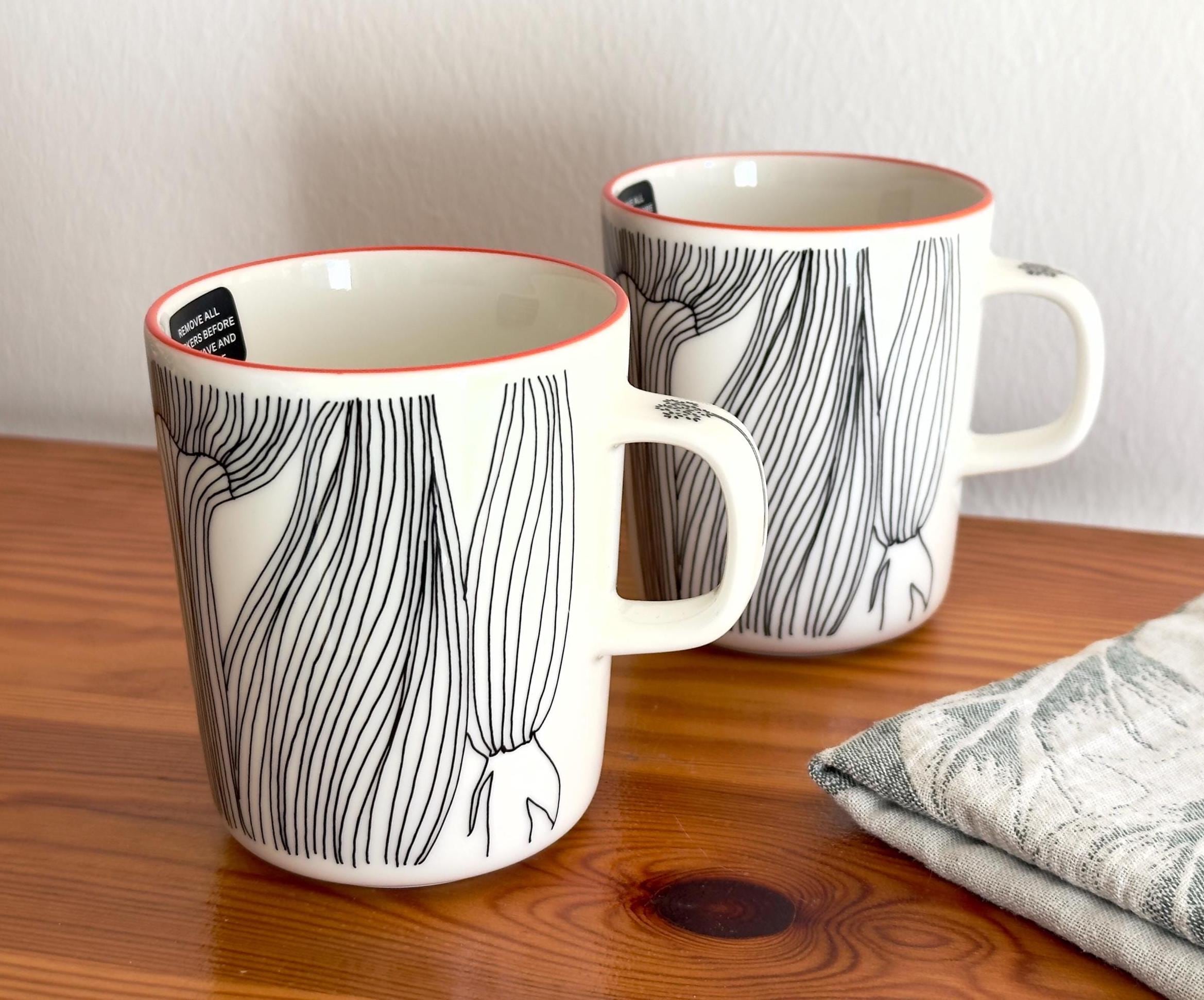 Marimekko Two Kukat Puhkeavat Mugs Design Ceramic by Maija
