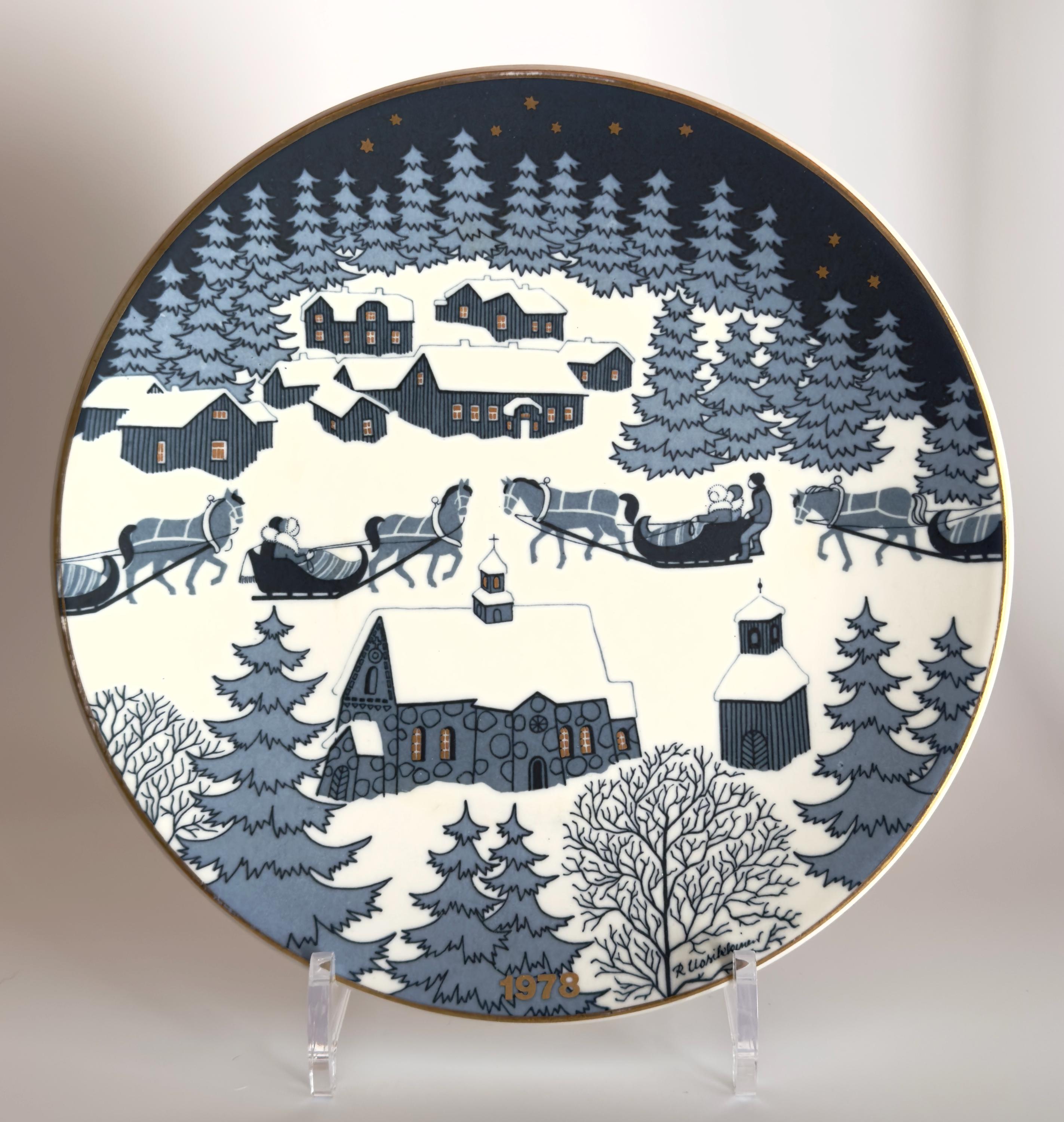 Arabia Finland Christmas Wall Plate Year 1978 Collectible Vintage