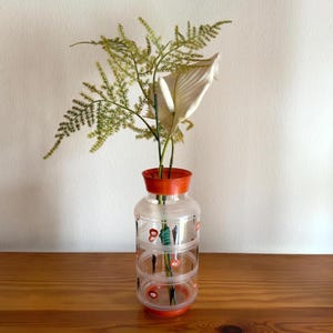 Kauklahden Lasi Vase Very Rare Hand Painted Vintage Design Glass Piece 1940s Hand Made in Finland
