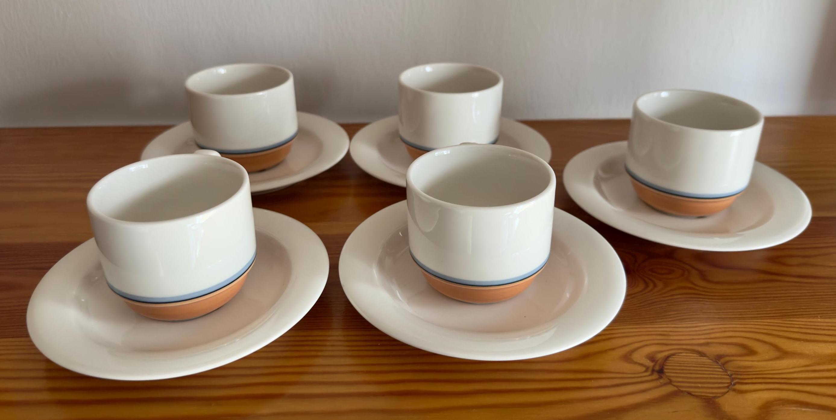 Arabia Finland Five Arctica Resta Aprikos Coffee Espresso Cups 