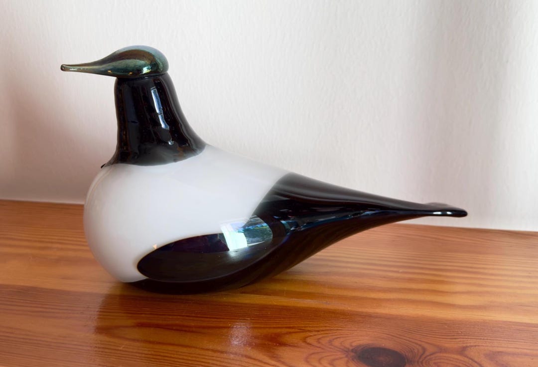 Oiva Toikka Magpie (harakka) Glass Bird Rare 1980s Elegant