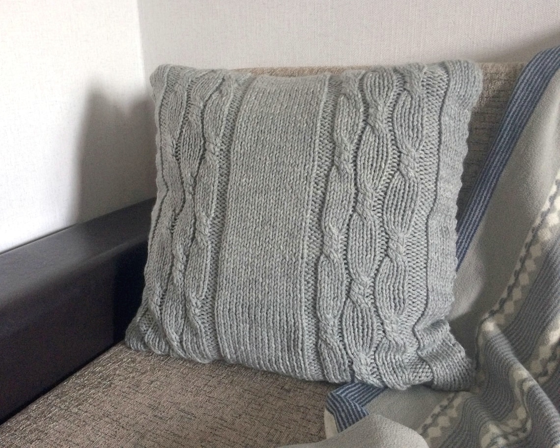 PDF KNITTING PATTERN Knit Pillow Cover 20x20 Etsy