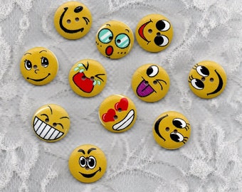 Bouton - Bouton en bois - Smiley - 3er - Mix