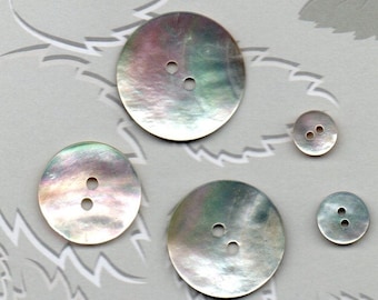 Mother of Pearl 2-Hole Buttons, 10 pcs