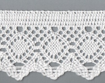 Dentelle aux fuseaux, coton, 52 mm