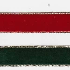 Velvet ribbon with lurex edge