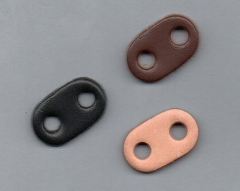 Genuine leather cord stoppers - 2 pieces