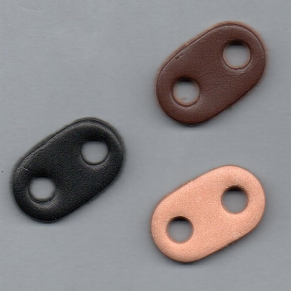 Genuine leather cord stoppers - 2 pieces