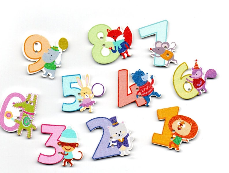 Children's Buttons, Numbers, 3 Pieces - Etsy