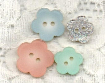 Boutons, bouton enfant, fleur, 3 pièces