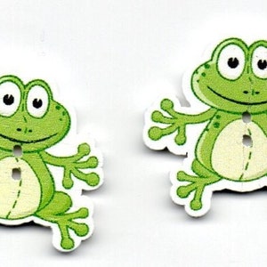 Kinderknöpfe,  Frosch, 2 Stück