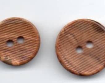 Wooden button, natural material, 5 pieces