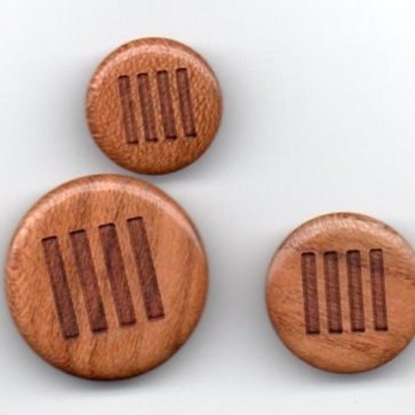 Wood button, natural material