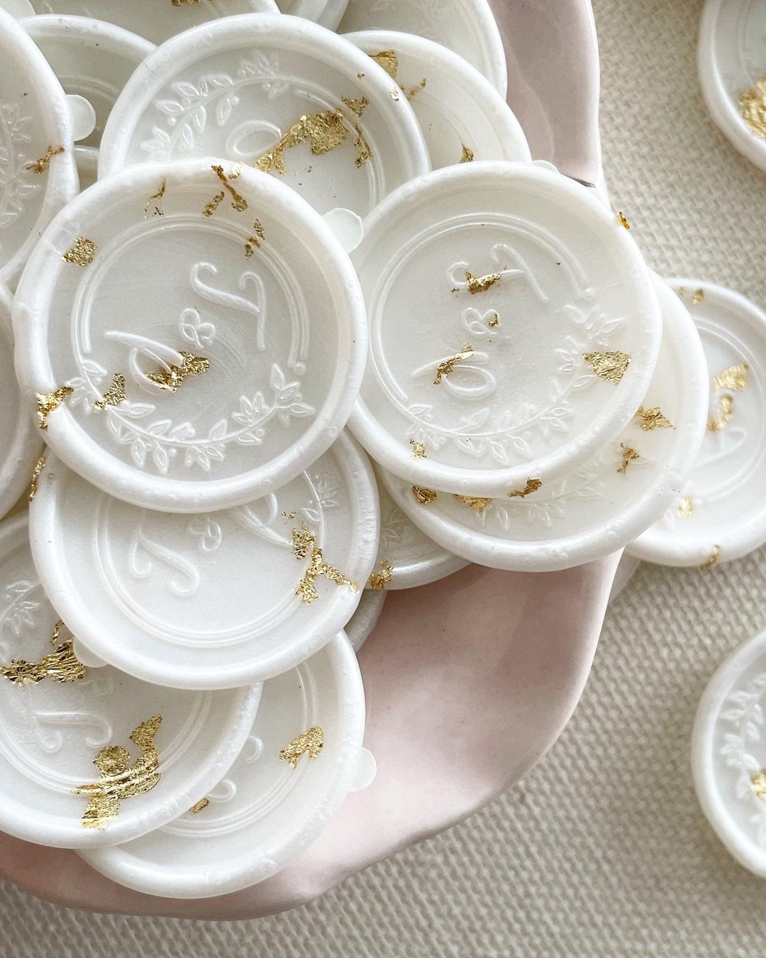 Custom Initials Wax Seals With Gold/copper/ Silver Flakes Etsy