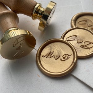 Heart wedding initials Self Adhesive wax seal/ wax stamp/ wedding monogram