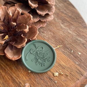 Mistletoe Wax stamp/ Christmas wax stamp/winter/holidays