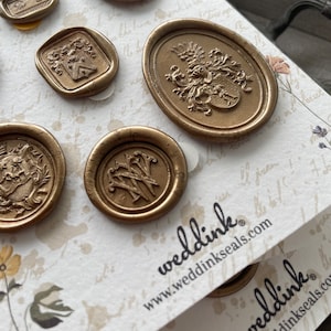 Self adhesive wax seals collection made with ancient french wax stamps / pack of 7 wax seals/ vintage stickers 画像 5