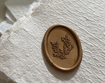 Botanical wreath - Oval Self Adhesive wax seal