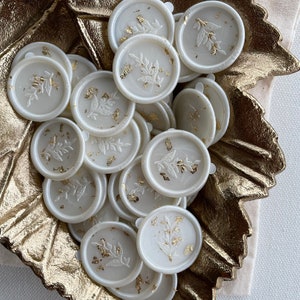 Self Adhesive wax seal with gold, copper or silver flakes