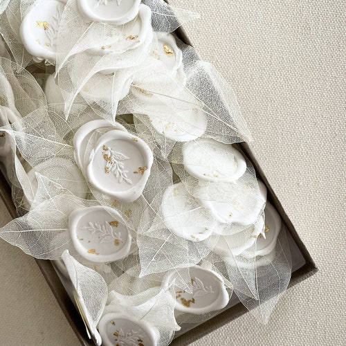 Self Adhesive Wax Seal With Gold Flakes and Red Roses Petals Etsy