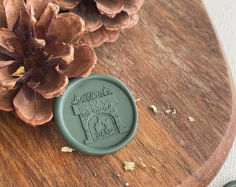 Cozy fireplace Wax stamp/ Christmas wax stamp/winter/holidays