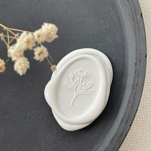 Iris Oval Self Adhesive wax seal/ flower wax seals/ nature seals image 1