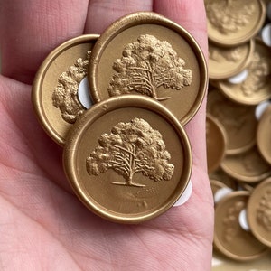 Sigilli di cera autoadesivi 3D a forma di quercia/sigillo di cera della foresta/quercia