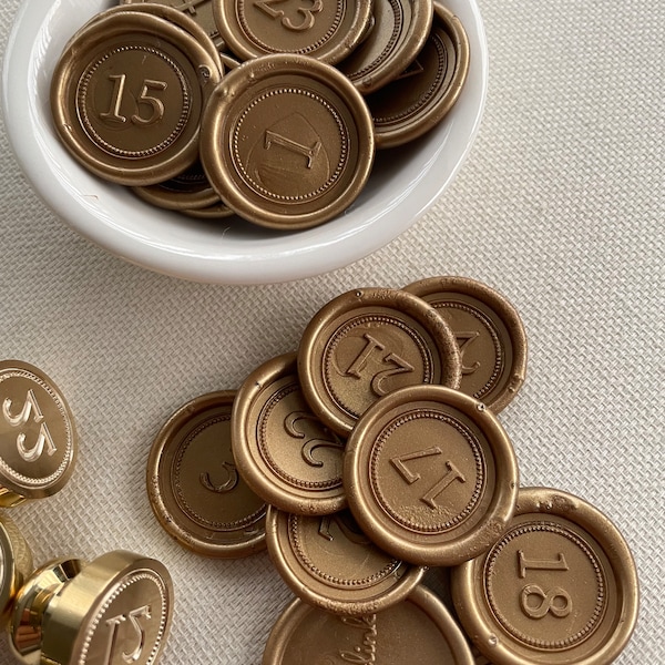 Table Numbers for weddings wax seals / small size/ numbers stickers/ wedding number