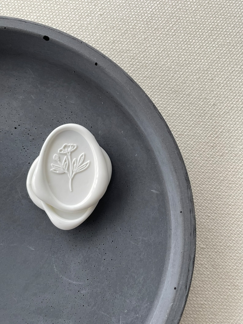 Iris Oval Self Adhesive wax seal/ flower wax seals/ nature seals image 3