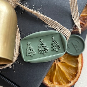 Tannenbäume rechteckiger Wachsstempel / Wachsstempel Weihnachten