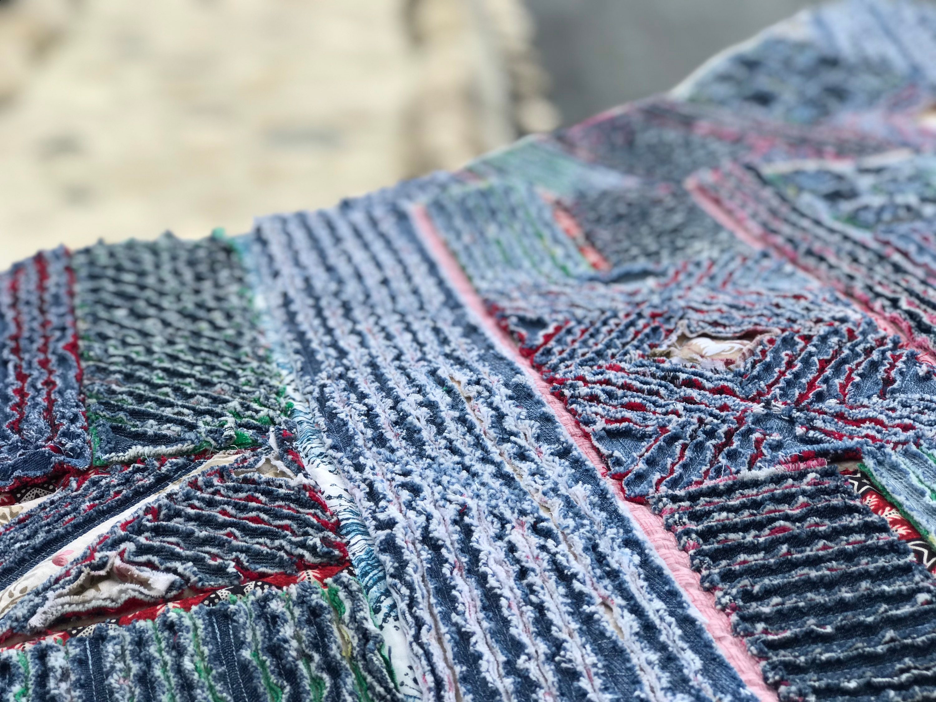 Colorful Denim Rug Set Two Denim Rugs Super Soft Chenille Rag Rug Throw Rug Kitchen Rug ...