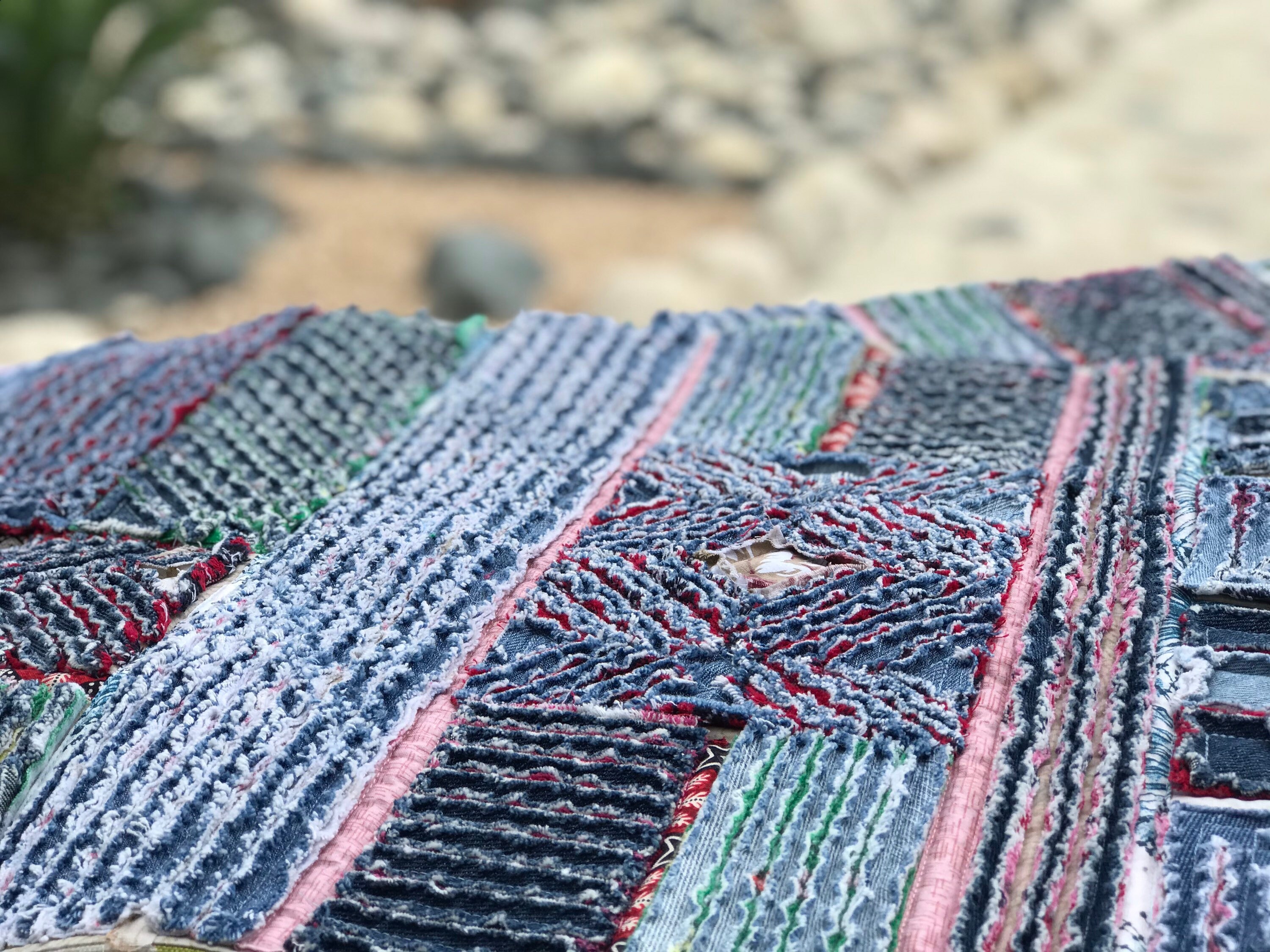 Colorful Denim Rug Set Two Denim Rugs Super Soft Chenille Rag Rug Throw Rug Kitchen Rug ...