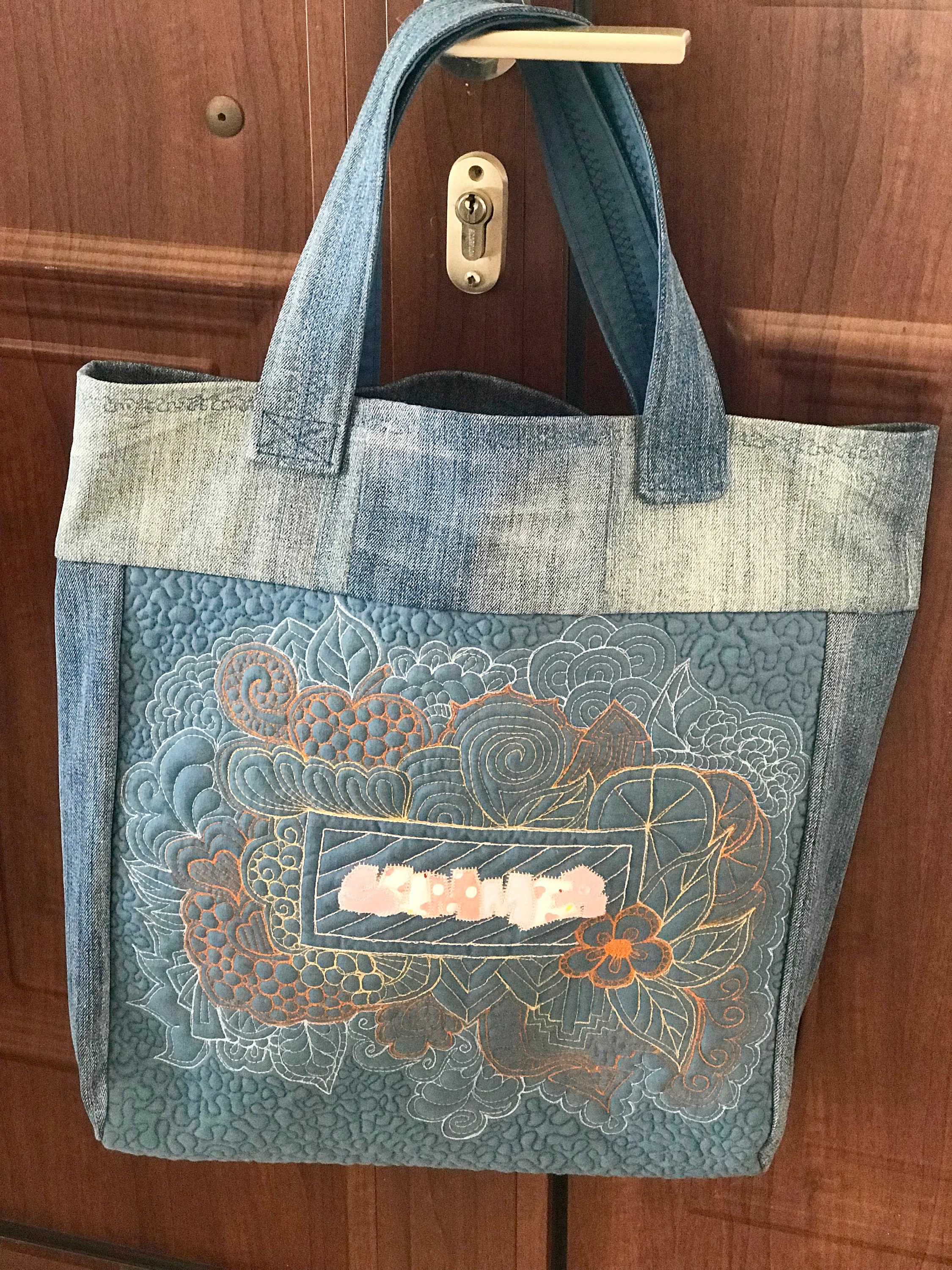 Jeans Tote Bag With Lot of Pockets Upcycled Jeans Bag Eco - Etsy