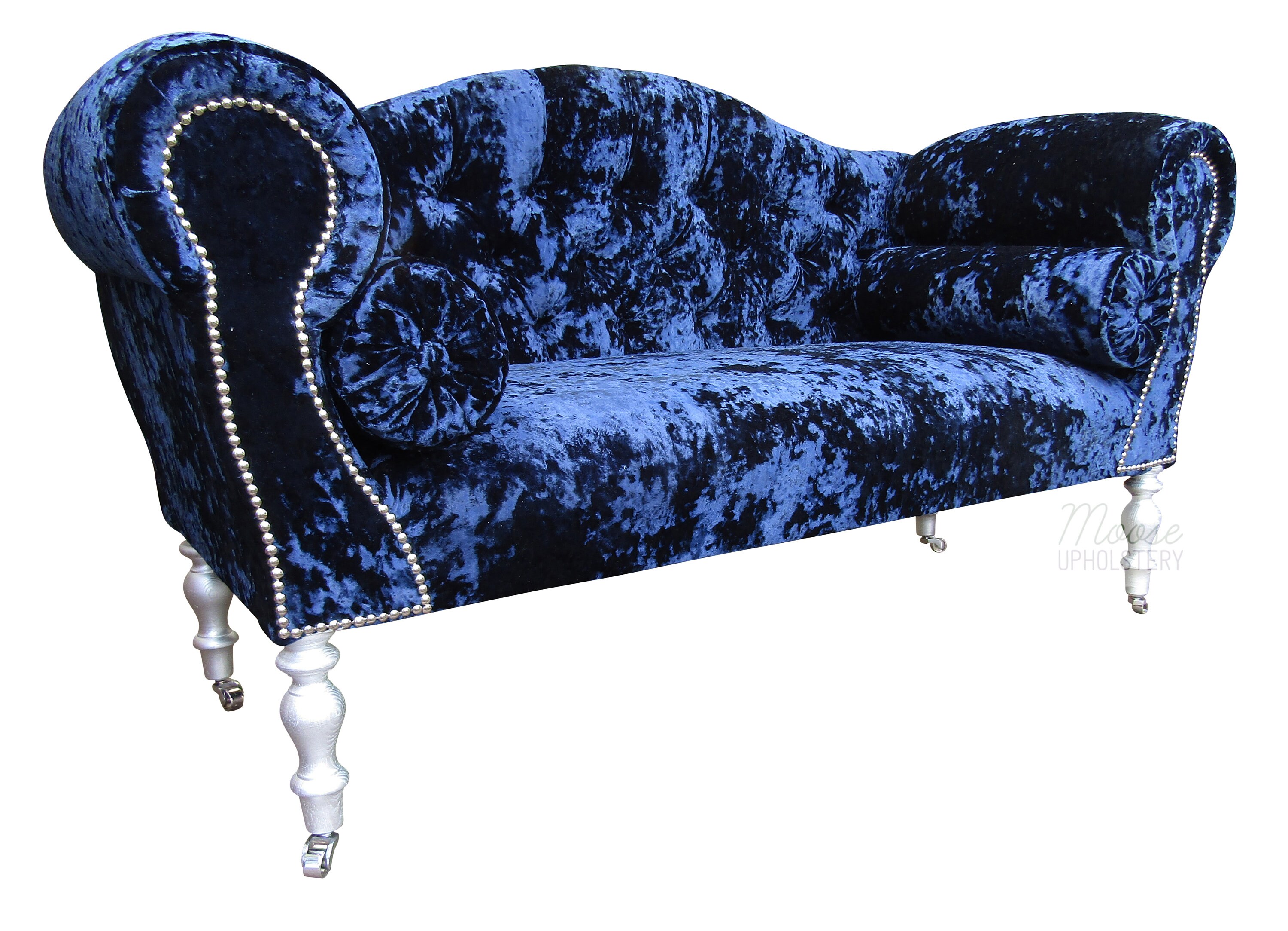 Crushed Velvet Navy Blue Double Ended Chaise SofaFREE Etsy