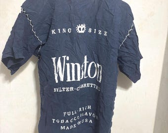 Vintage WINSTON blå indigo kimono