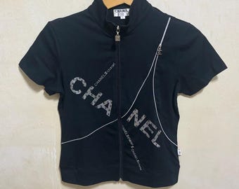 ヴィンテージ シャネル ダブルC ブラック ジッパー ブリンク