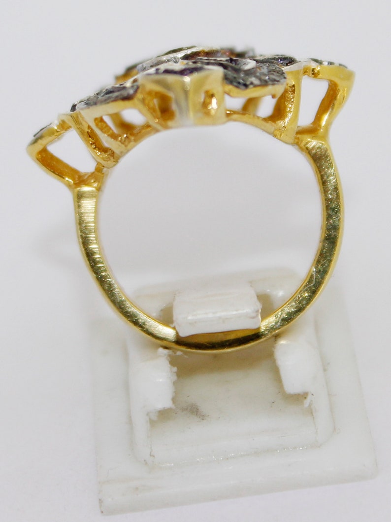 925 Sterling Silver Antique Rose Cut Polki Ring Natural Diamond Ring Vintage Style Ring Anniversary Ri.ng Victorian Ring KR/_322