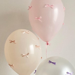 Ballon mit Schleifen, Luftballon für Erster Geburtstag, Luftballons mit Schleifen, Partydeko Kindergeburtstag, Geburtstagsdeko, Heliumballon