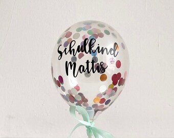 Schoolchild Cake Topper, DIY Balloon Topper personalized with name, Cake decoration for school enrollment, Back to school, 1 grade, School start, Colorful
