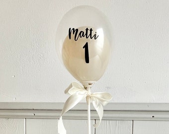 Balloon cake topper personalized with name, DIY mini balloons cake decoration, first birthday topper, baby party decoration