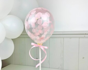 First Baby Birthday Cake Topper, Mini Confetti Balloon Cake Topper, Girl or Boy Gender Reveal Balloons